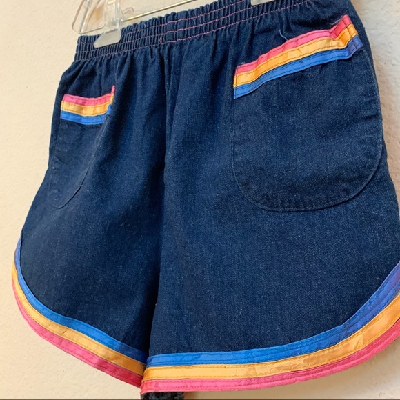 Happy Legs VINTAGE Blue Denim Ribbon Trim Shorts - Picture 7 of 13